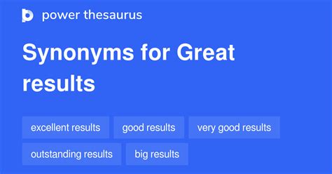 great results synonyms.